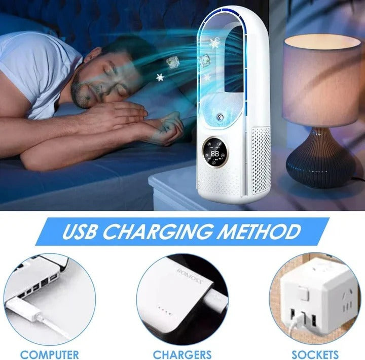 AirFlow Pro | Portable Hand Held Fan with USB Power & Water Tank | Compact Cooling for Personal Use