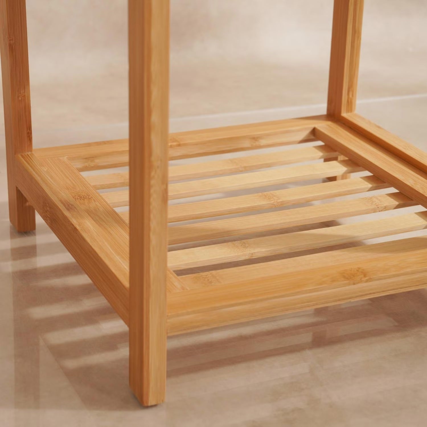 Bamboo Bath Rack | 3-Tier Bathroom Towel Storage with Compact Design | Natural Finish for Organized Spaces