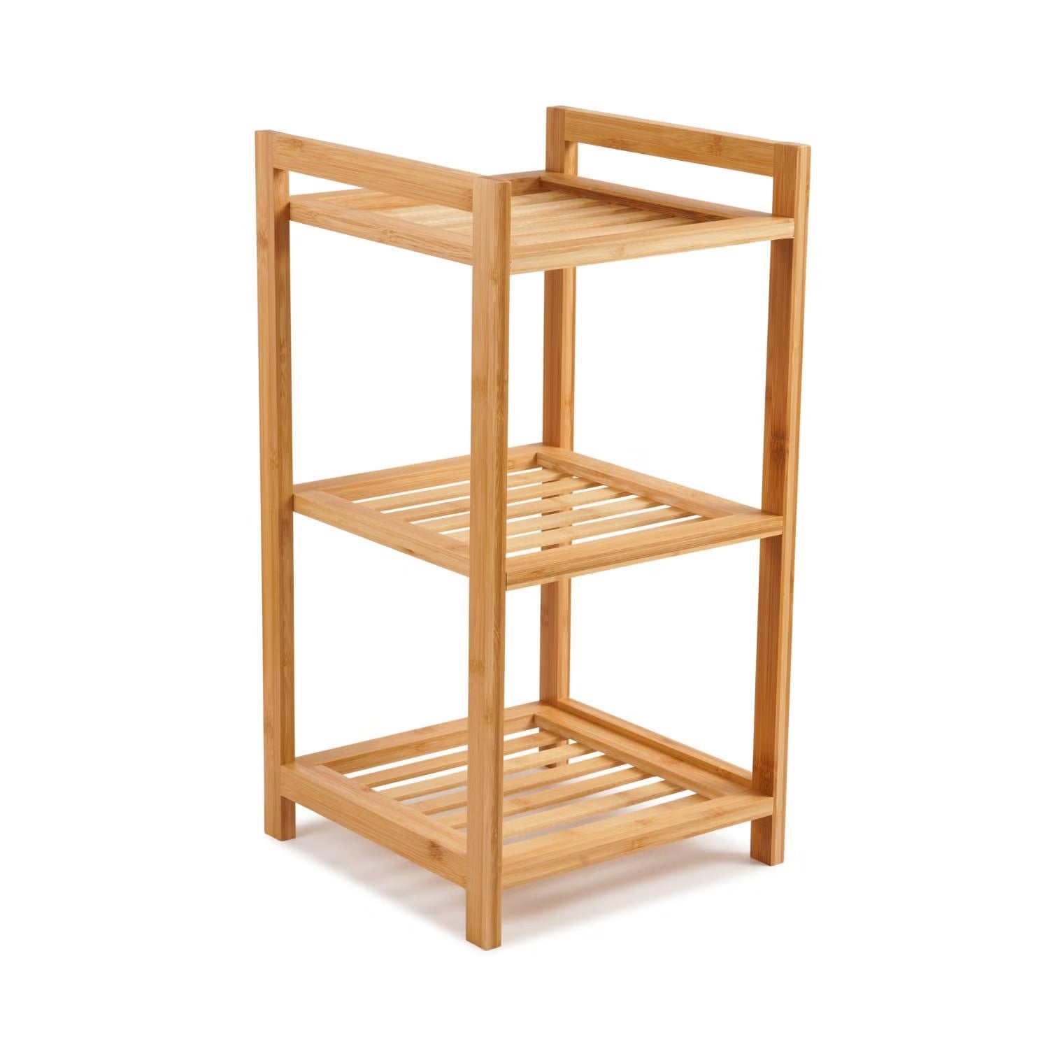 Bamboo Bath Rack | 3-Tier Bathroom Towel Storage with Compact Design | Natural Finish for Organized Spaces