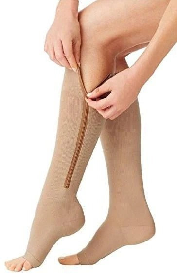 Comfort Fit | Compression Socks for Women & Men with Zipper Closure | Moisture-Wicking Support for All-Day Energy