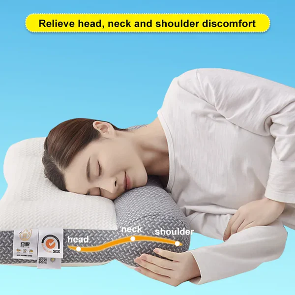 Comfort Sleep | Neck Support Pillow with Ergonomic Design | Multi-Zone Support for Neck Pain Relief