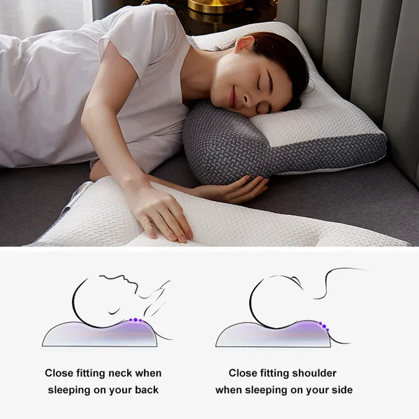 Comfort Sleep | Neck Support Pillow with Ergonomic Design | Multi-Zone Support for Neck Pain Relief