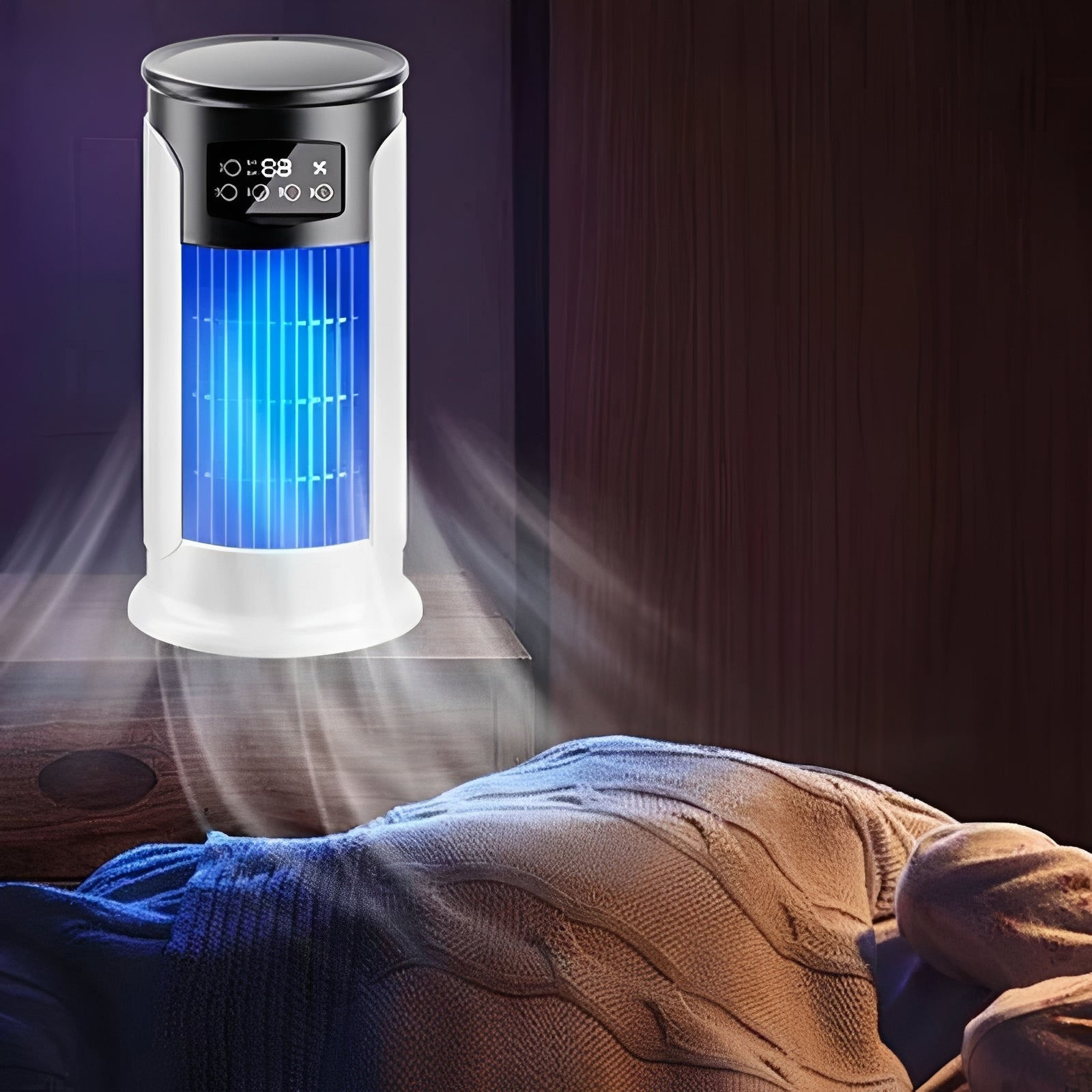 Compact Evaporative Cooling Fan | Low Noise Operation with Adjustable Timer for Personal Comfort
