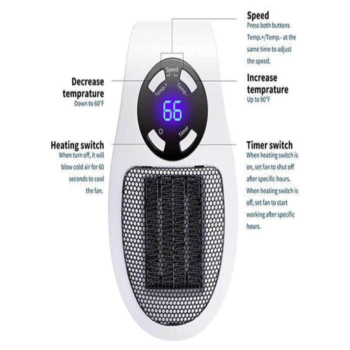 Compact Heating Unit | Portable Electric Heater with Programmable Timer | Efficient Warmth for Small Spaces