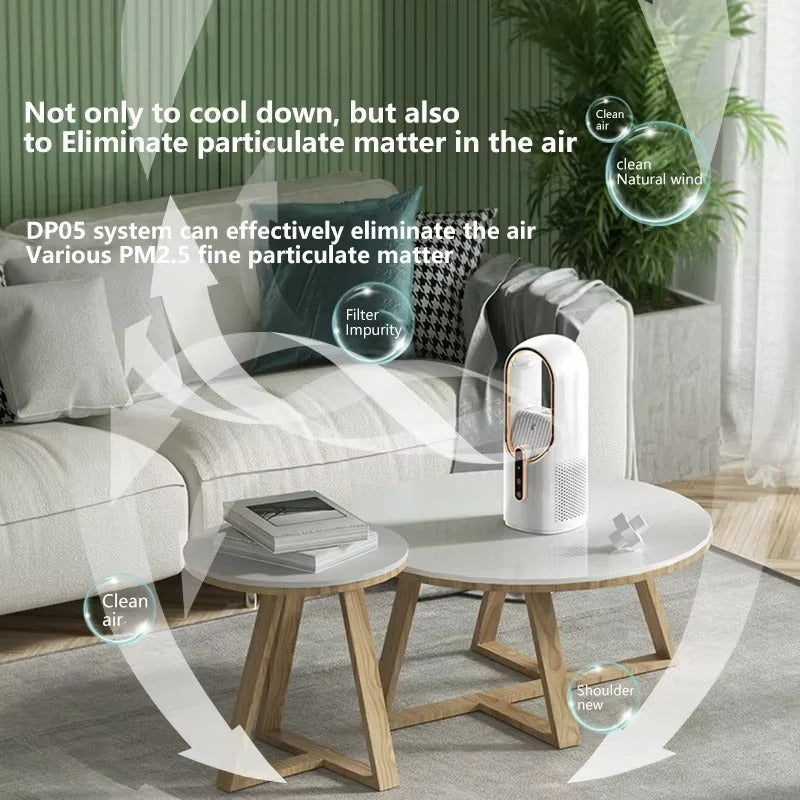 Compact USB Bladeless Fan | Whisper-Quiet Operation for Personal Cooling