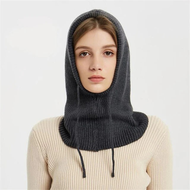 Knit Hat Adjustable Hooded Design