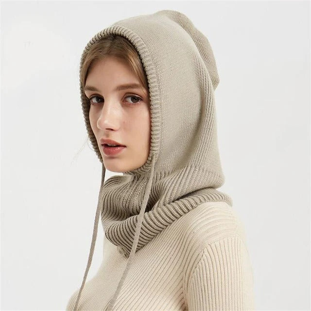 Knit Hat Adjustable Hooded Design