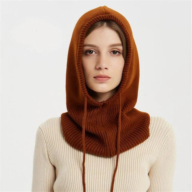 Knit Hat Adjustable Hooded Design