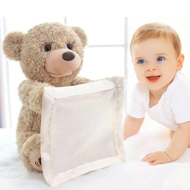 Cuddle Buddy | Peek-A-Boo Teddy Bear Plush Toy with Music & Motion | Engaging Tummy-Time Companion for Infants