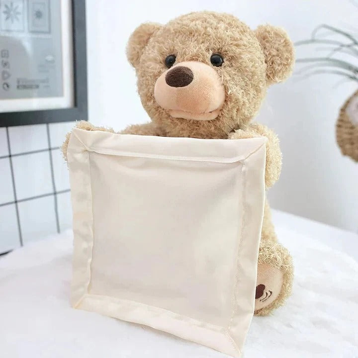 Cuddle Buddy | Peek-A-Boo Teddy Bear Plush Toy with Music & Motion | Engaging Tummy-Time Companion for Infants
