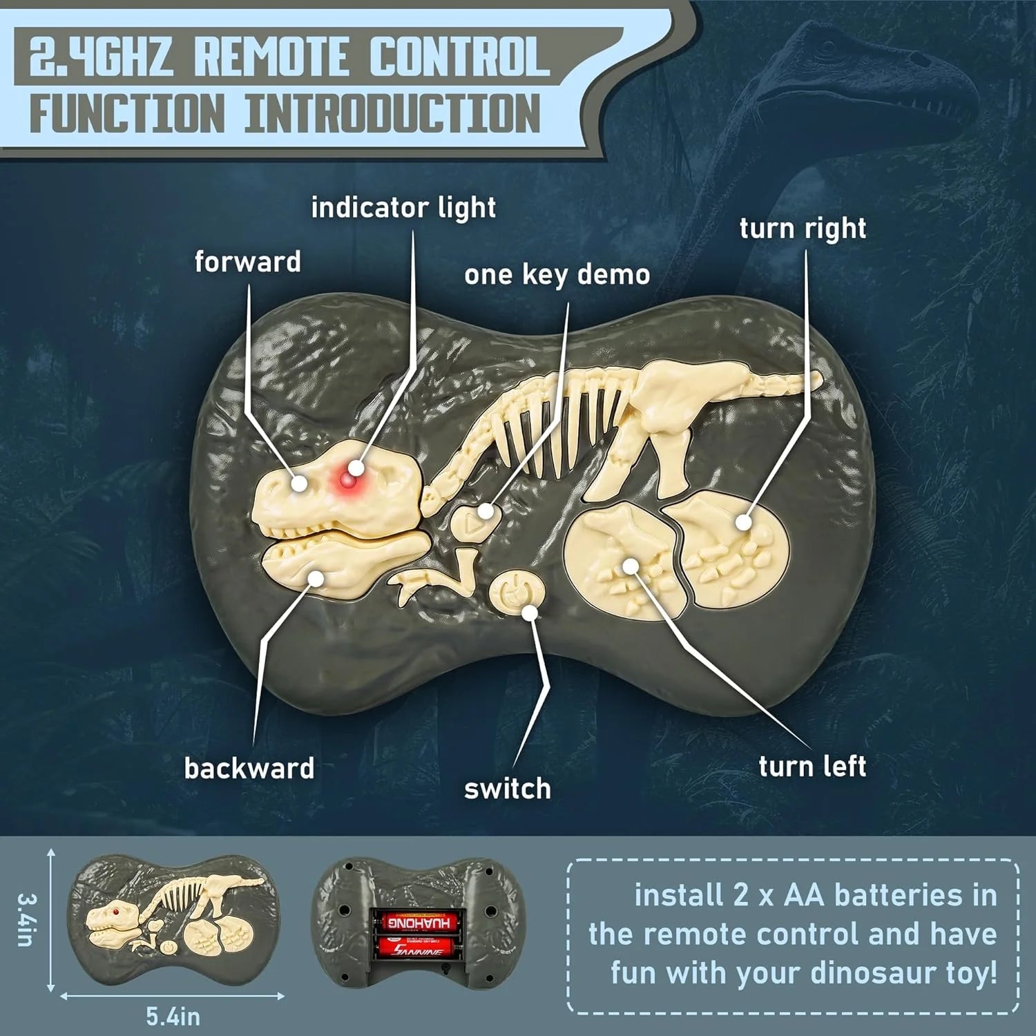 Dino Adventure | Remote Control Dinosaur Toy with Interactive Movement | Engaging Fun for Kids