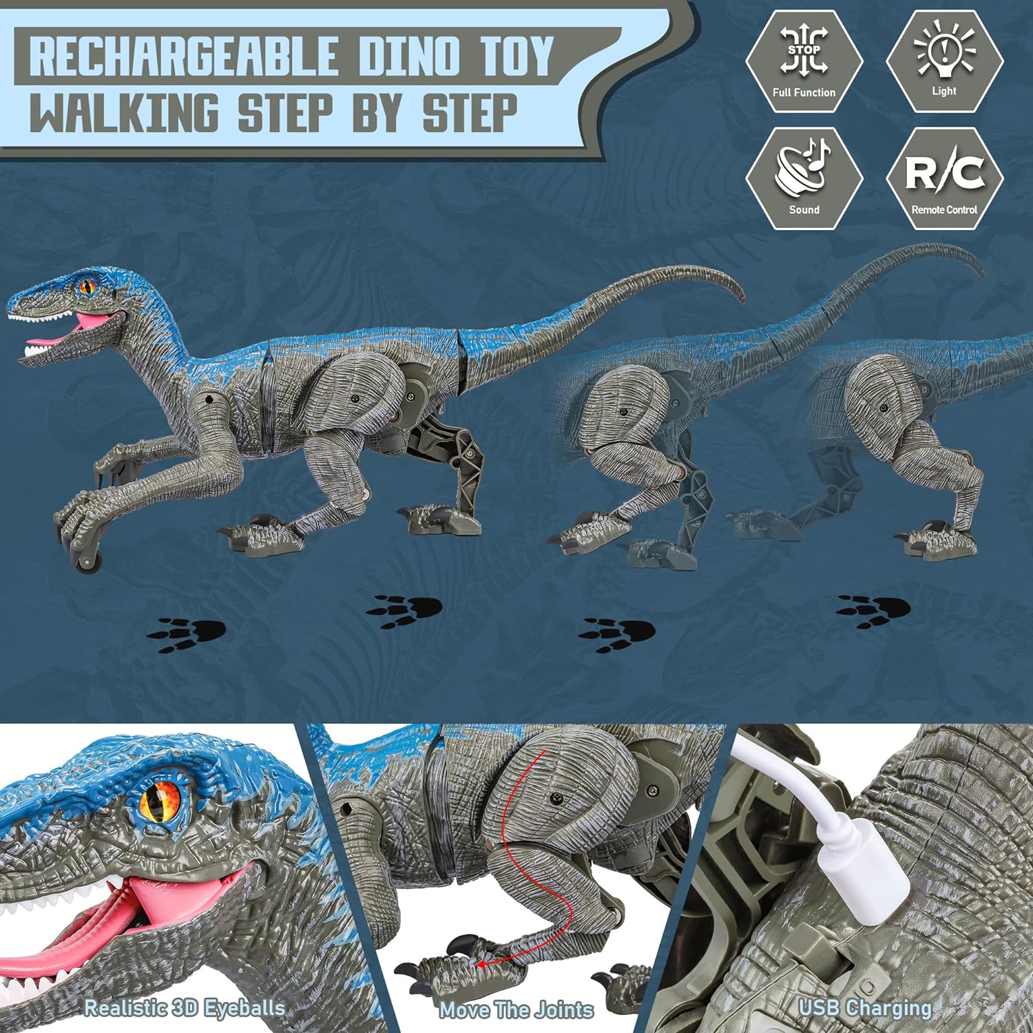 Dino Adventure | Remote Control Dinosaur Toy with Interactive Movement | Engaging Fun for Kids