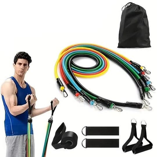 Dynamic Fitness | Resistance Bands Workout Set with Adjustable Resistance | Portable Home Gym for Full-Body Fitness
