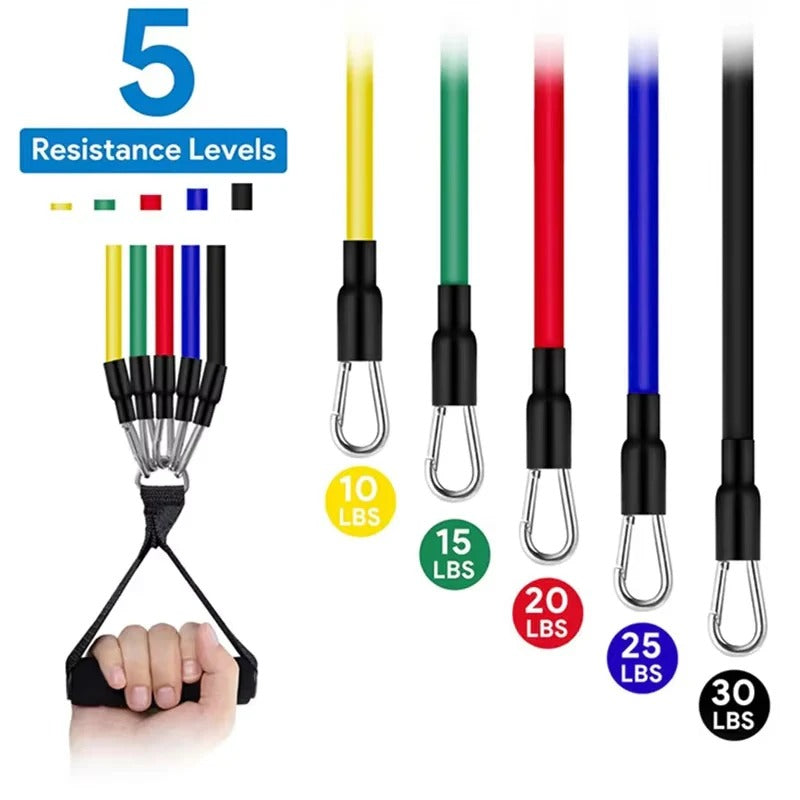 Dynamic Fitness | Resistance Bands Workout Set with Adjustable Resistance | Portable Home Gym for Full-Body Fitness
