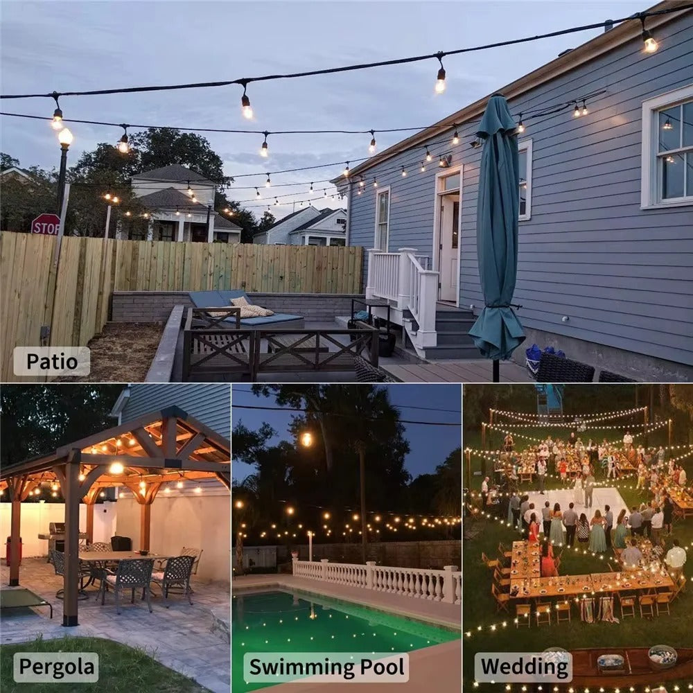 Outdoor String Lights 20ft LED Patio Lights