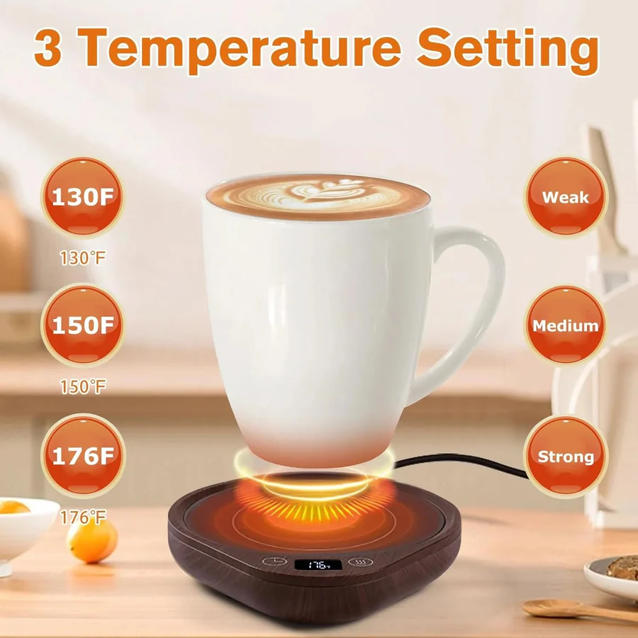 Electric Mug Warmer | Adjustable Coffee Warmer with 5.5-Inch Heating Plate | Perfect Temperature Control for Drinks and Candles