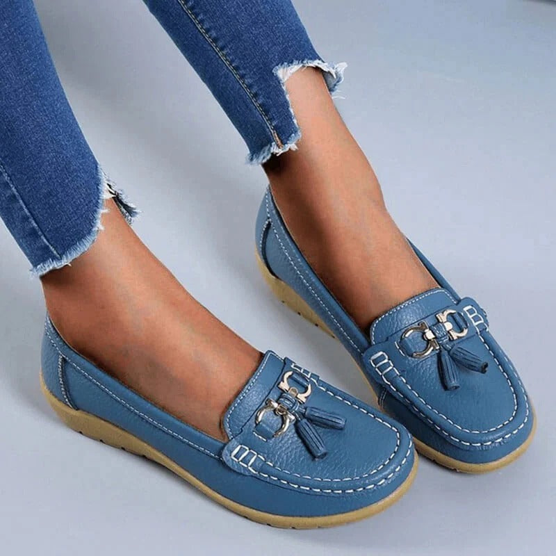 Women’s Leather Loafers Slip-On Shoes