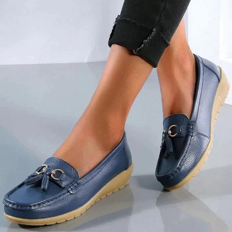 Women’s Leather Loafers Slip-On Shoes