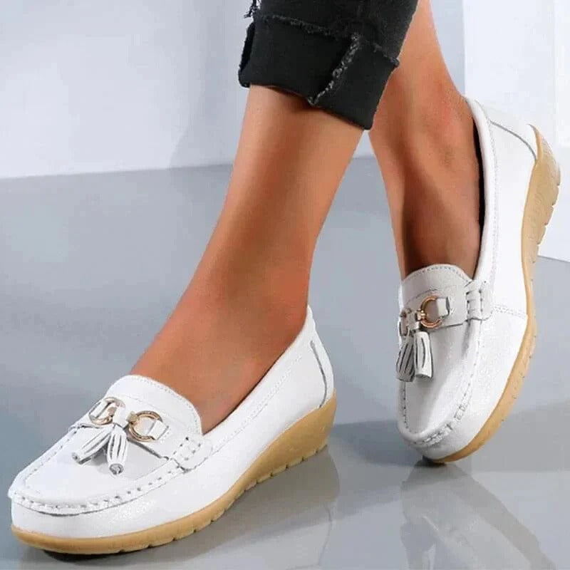Women’s Leather Loafers Slip-On Shoes