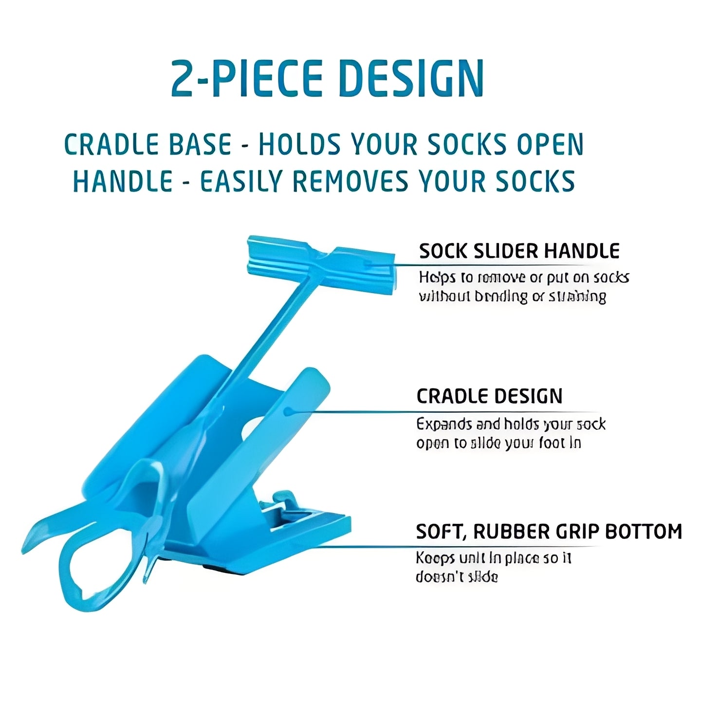 ErgoAid | Compression Sock Aid with Long Handle & Non-Slip Surface | Effortless Dressing Tool for Easy Sock Application