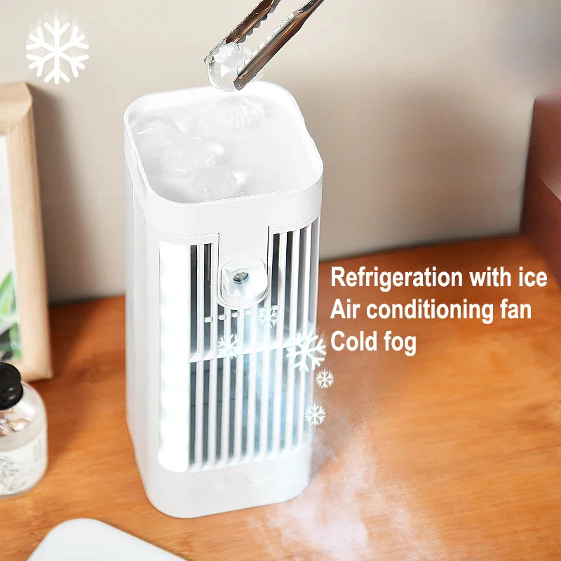 Mini Desk Fan with Ultrasonic Spray & Night Light | USB-Powered for Instant Cooling Relief