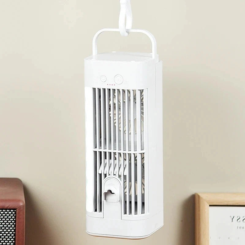 Mini Desk Fan with Ultrasonic Spray & Night Light | USB-Powered for Instant Cooling Relief