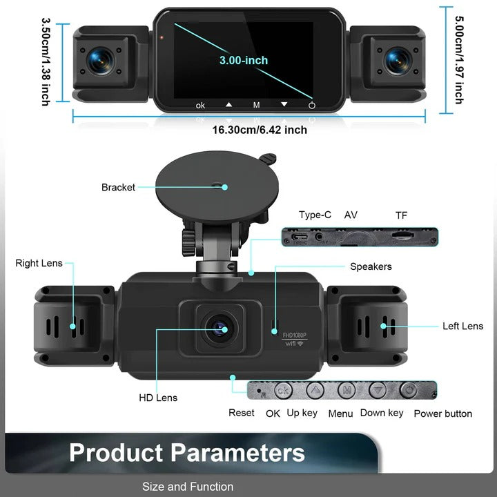 Multi-Camera Dash Cam 4 Channel Recording System