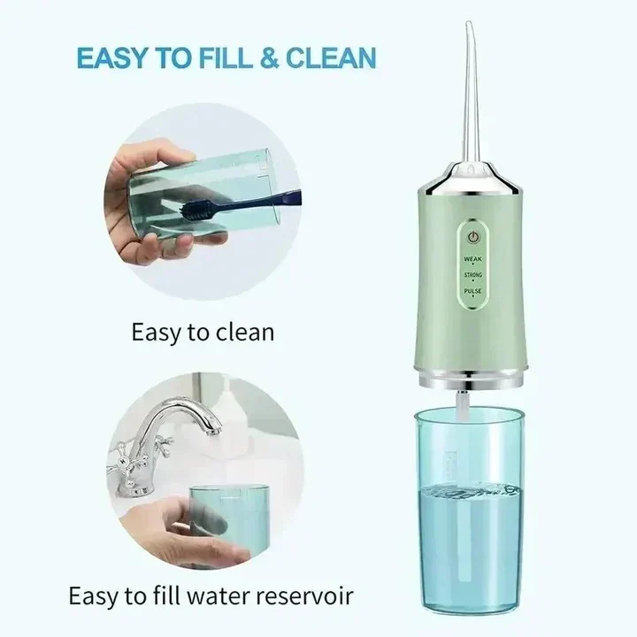 Oral Care Essentials | Rechargeable Water Flosser with High-Pressure Pulsations | Deep Cleaning for Healthier Gums