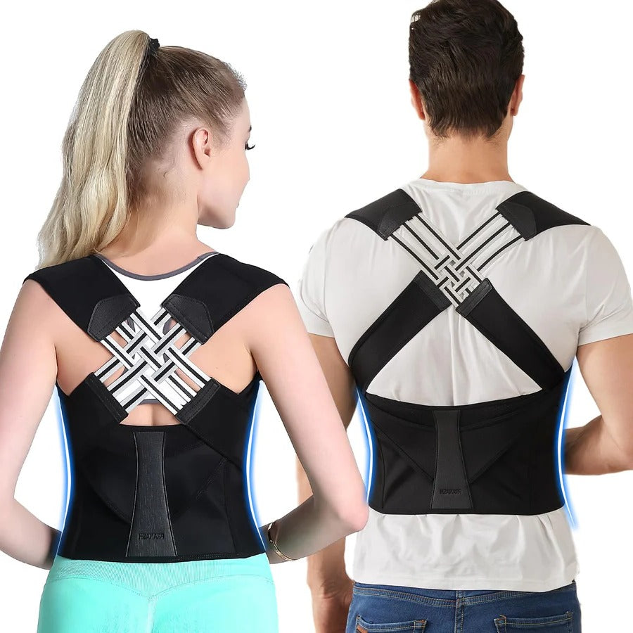 Posture Pro | Adjustable Back Posture Corrector with Cross-Guide Straps | Unisex Support for Improved Alignment and Comfort