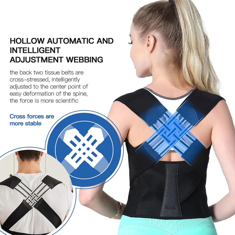Posture Pro | Adjustable Back Posture Corrector with Cross-Guide Straps | Unisex Support for Improved Alignment and Comfort