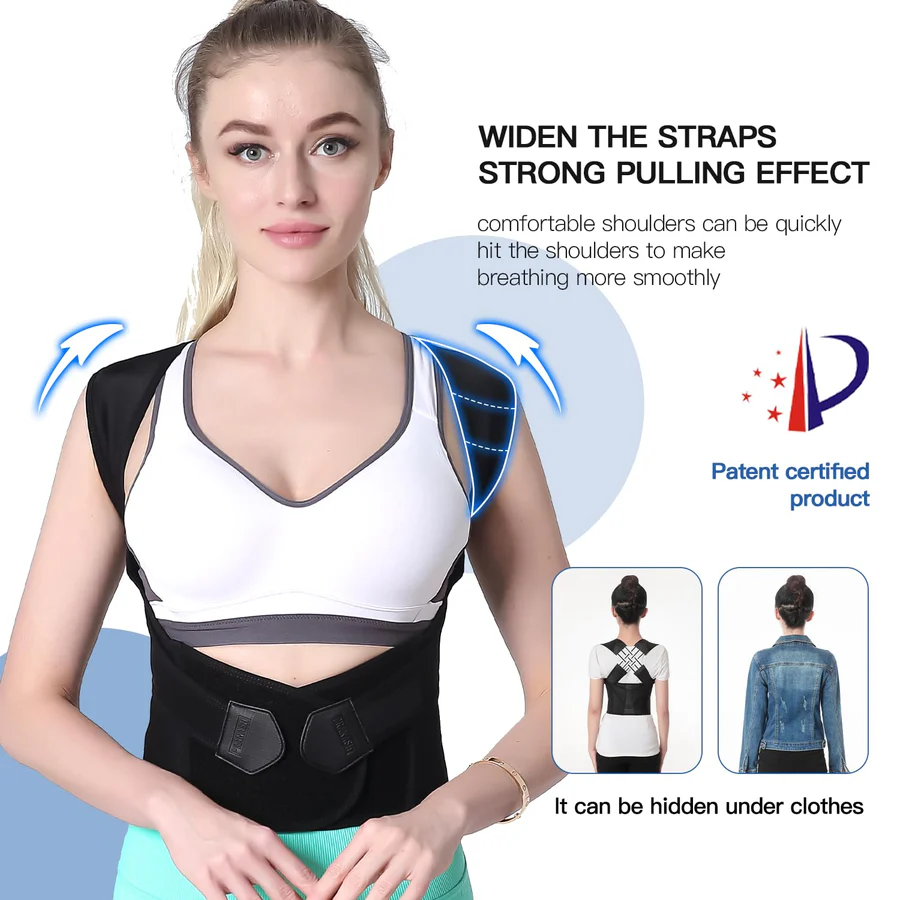 Posture Pro | Adjustable Back Posture Corrector with Cross-Guide Straps | Unisex Support for Improved Alignment and Comfort