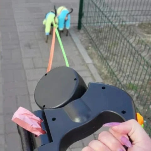 Retractable Dog Leash Dual Leash with LED Light