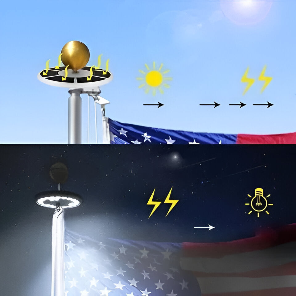 Solar Flagpole Light LED Outdoor Light
