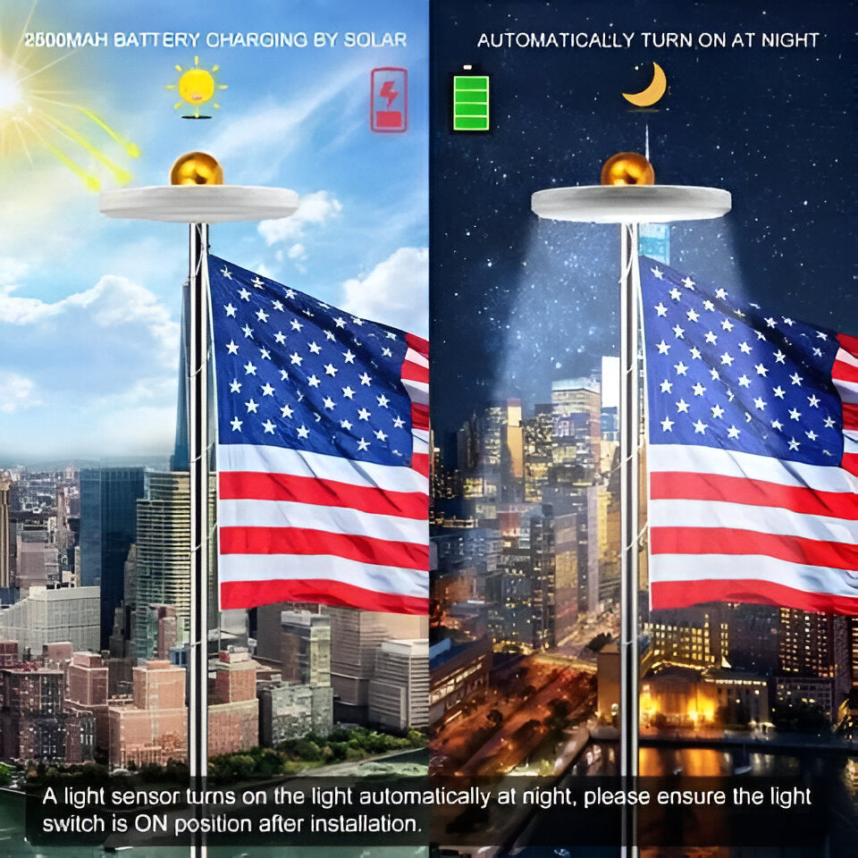 Solar Flagpole Light LED Outdoor Light