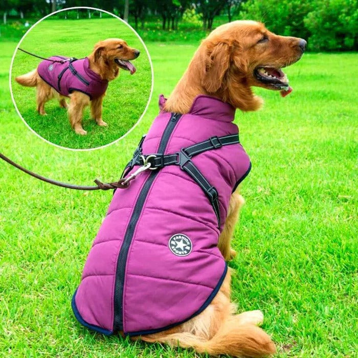 Waterproof Dog Jacket Sherpa Fleece Lined Coat