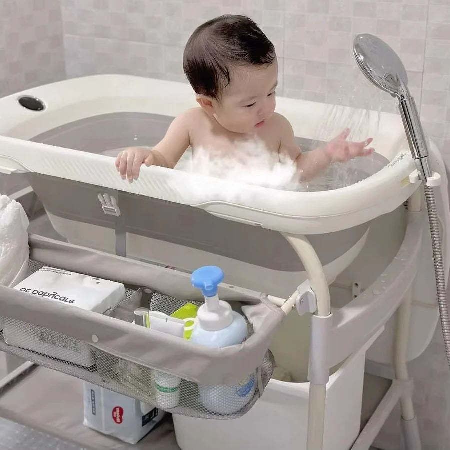 Adjustable Baby Changing Table with Built-In Bath & Ergonomic Design | Space-Saving Diaper Changing Station for Comfortable Use