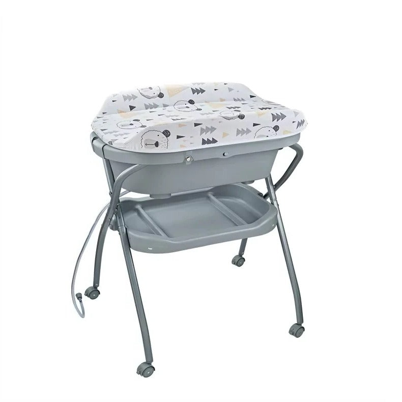 Adjustable Baby Changing Table with Built-In Bath & Ergonomic Design | Space-Saving Diaper Changing Station for Comfortable Use