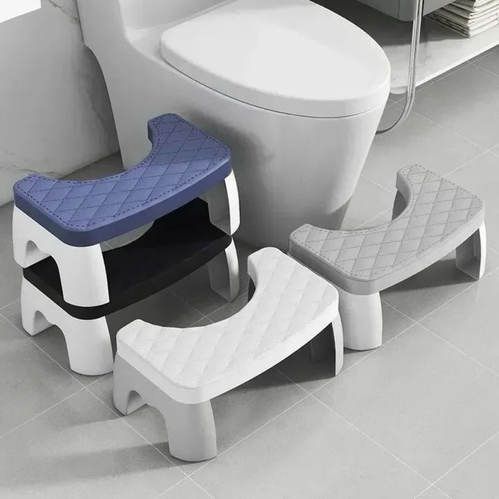 Bathroom Stool | Ergonomic Squat Stool with Textured Grip Surface | Compact Design for Improved Comfort