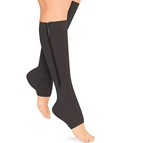 Comfort Fit | Compression Socks for Women & Men with Zipper Closure | Moisture-Wicking Support for All-Day Energy