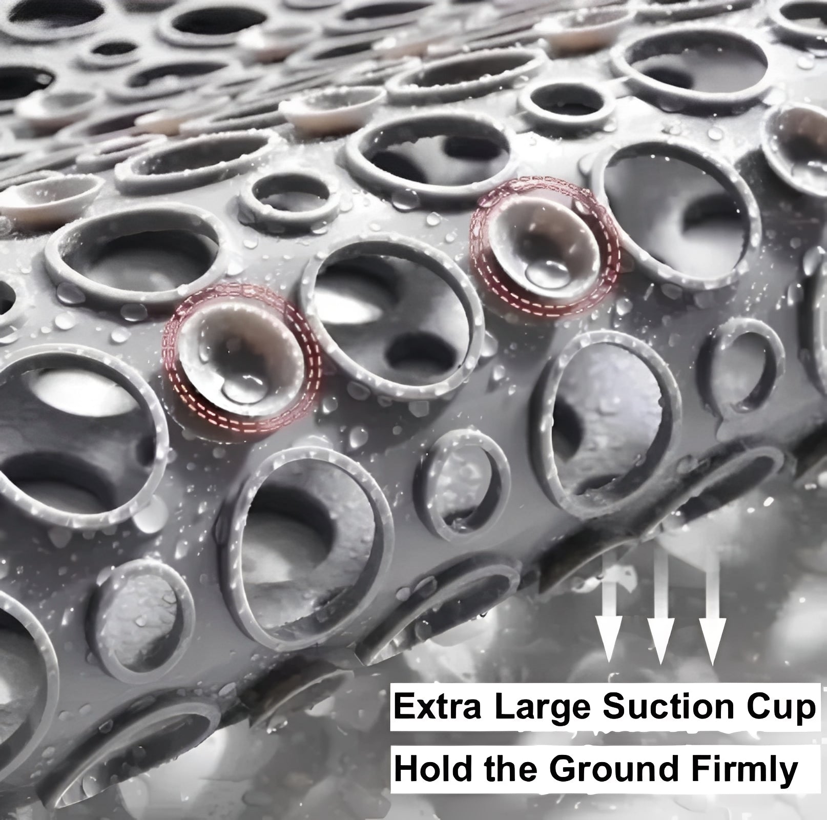Comfort Grip | Non Slip Bath Mat with Suction Cup Grid & Textured Surface | Durable Design for Safety in Showers