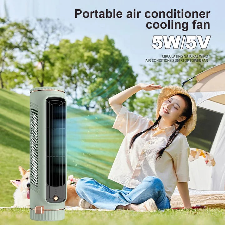 Compact Bladeless Tower Fan with USB Power & Quiet Operation | Ideal for Balanced Airflow and Personalized Comfort