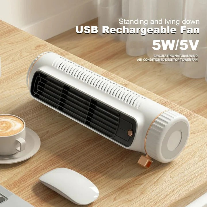 Compact Bladeless Tower Fan with USB Power & Quiet Operation | Ideal for Balanced Airflow and Personalized Comfort