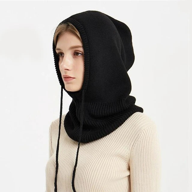 Knit Hat Adjustable Hooded Design
