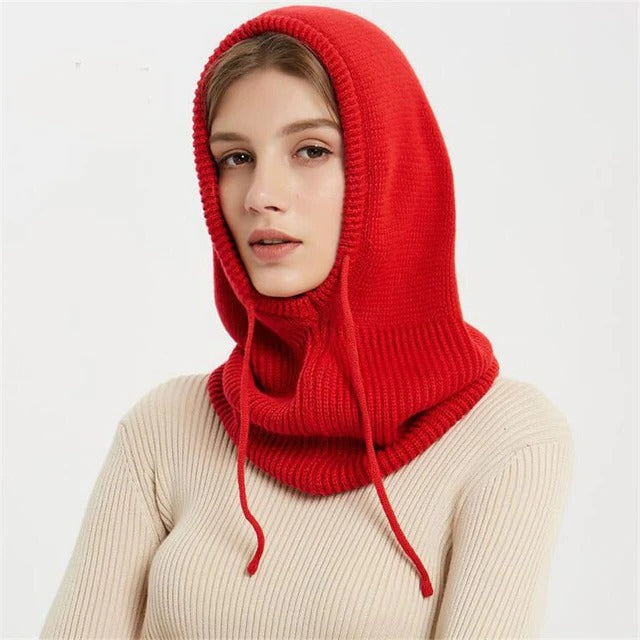 Knit Hat Adjustable Hooded Design