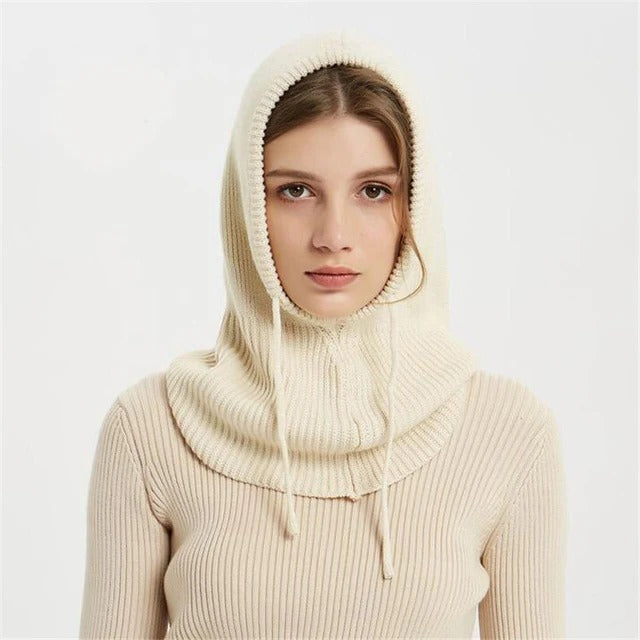 Knit Hat Adjustable Hooded Design