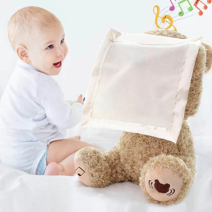 Cuddle Buddy | Peek-A-Boo Teddy Bear Plush Toy with Music & Motion | Engaging Tummy-Time Companion for Infants