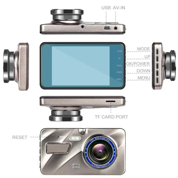 Dual Dash Cam Front and Rear Camera Recorder