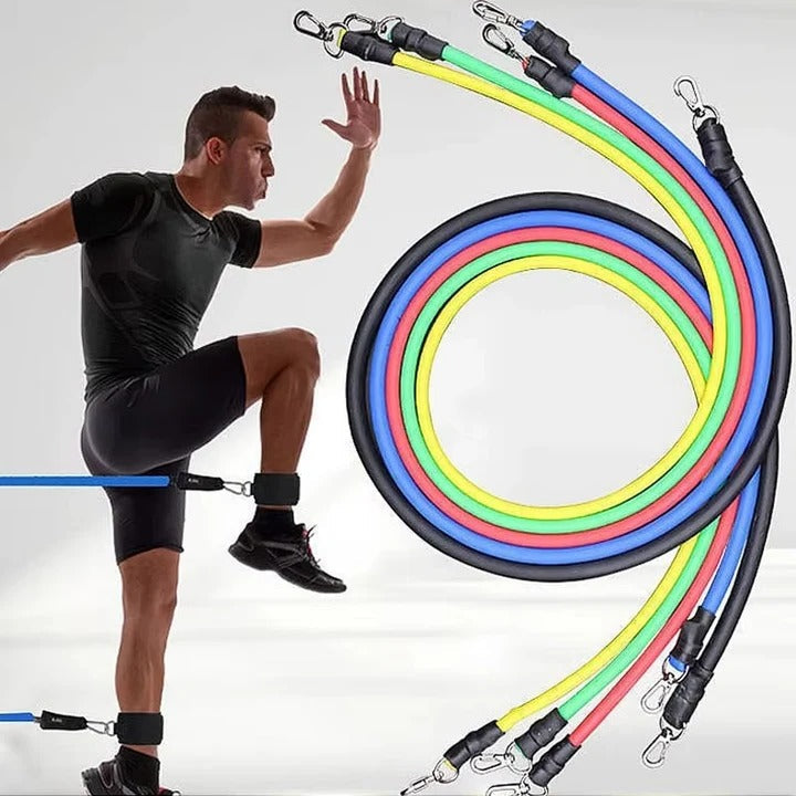 Dynamic Fitness | Resistance Bands Workout Set with Adjustable Resistance | Portable Home Gym for Full-Body Fitness