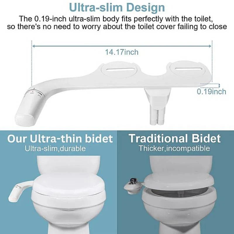 EcoClean | Bidet Attachment for Toilet with Dual Nozzle & Adjustable Pressure | Hygienic Solution for Enhanced Comfort