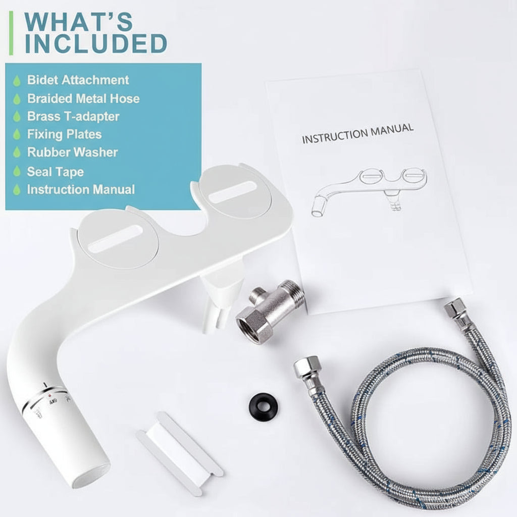 EcoClean | Bidet Attachment for Toilet with Dual Nozzle & Adjustable Pressure | Hygienic Solution for Enhanced Comfort